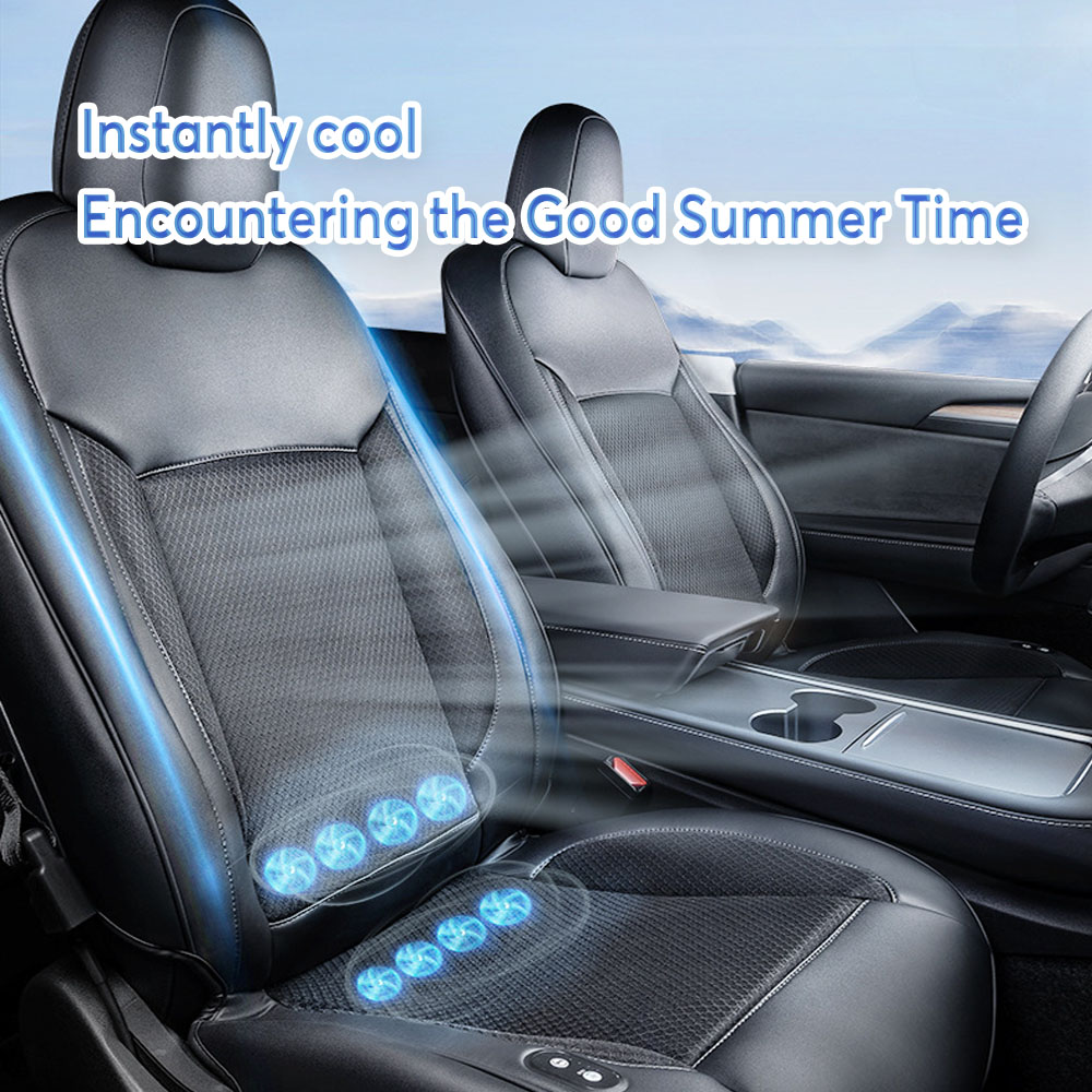 Tesla model 3 Highland Car Cooling Seat Cover 12V 3 Speed Control Tesla Ventilated Cooling Seat Cushion Car Nappa Leather Seat Cooling Pad massage Car Seat Covers  Car Interior Seat Airbag Cushion Cover