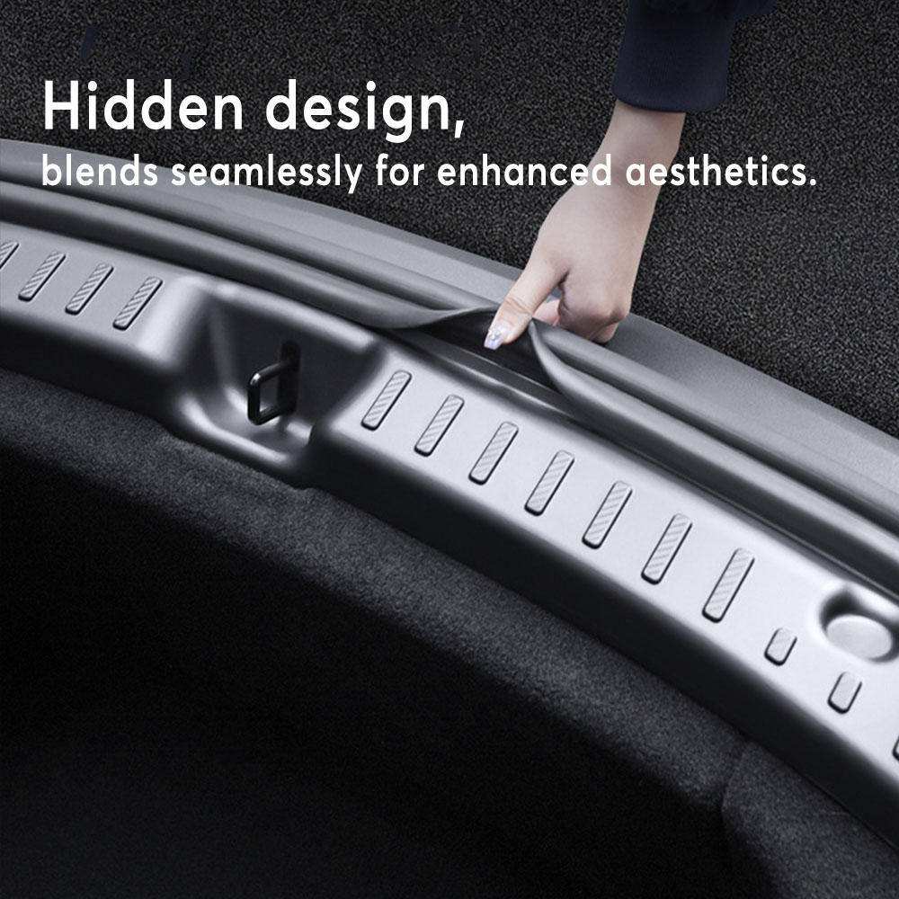 Tesla Model Y Juniper Rear Bumper Guard Trunk Bumper Protector EPT Slim 3D Design No Adhesive Required Rear Bumper Protector